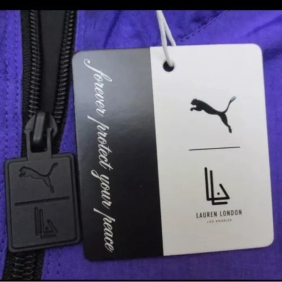 PUMA x Lauren London Track Jacket Black/Purple Windbreaker Large - Picture 4 of 8
